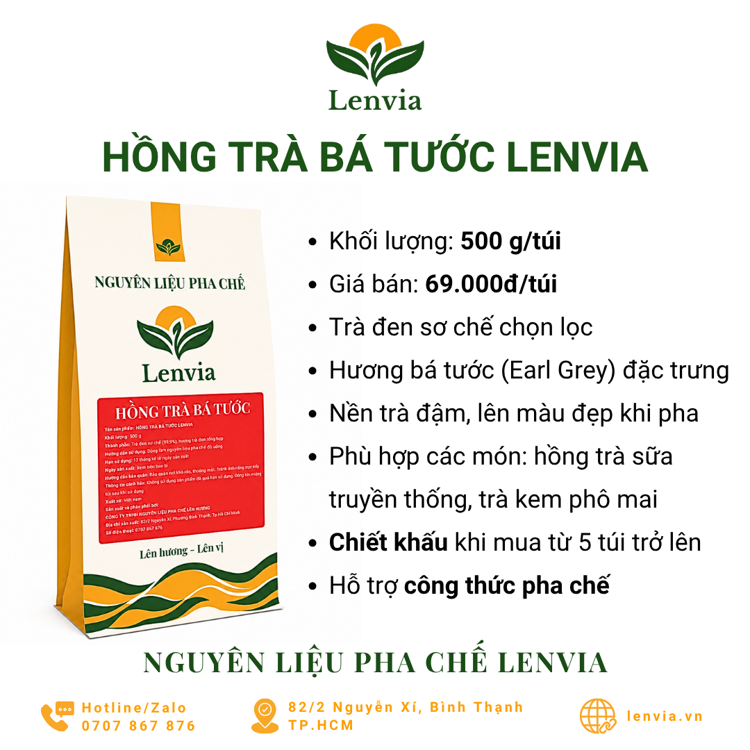 Giới thiệu Hồng trà bá tước Lenvia 500g - giá 69.000đ/túi